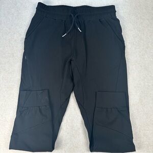 BYLT Active Jogger Pants Mens Large Black Elastic Waist Zip Hip Pocket